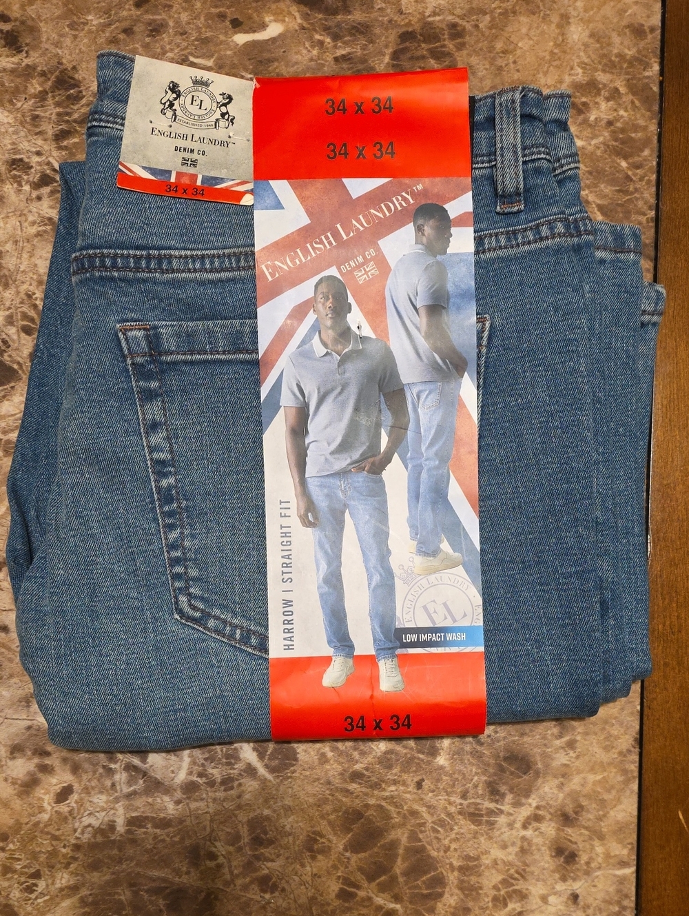English Laundry Men's Straight Jeans - Light Blue Wash